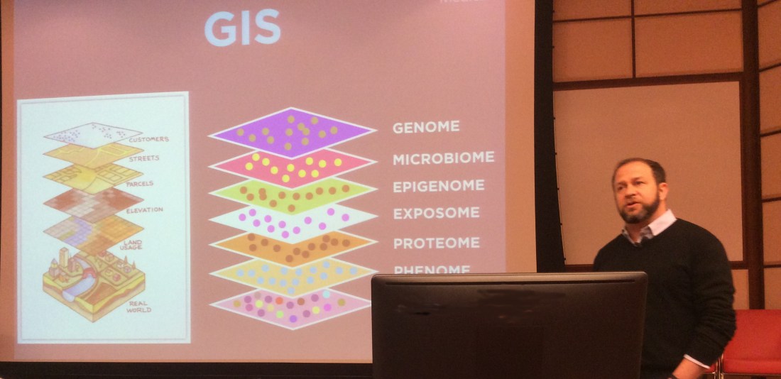 Dr. Tucker presenting the medical Geographic Information Systems (GIS)